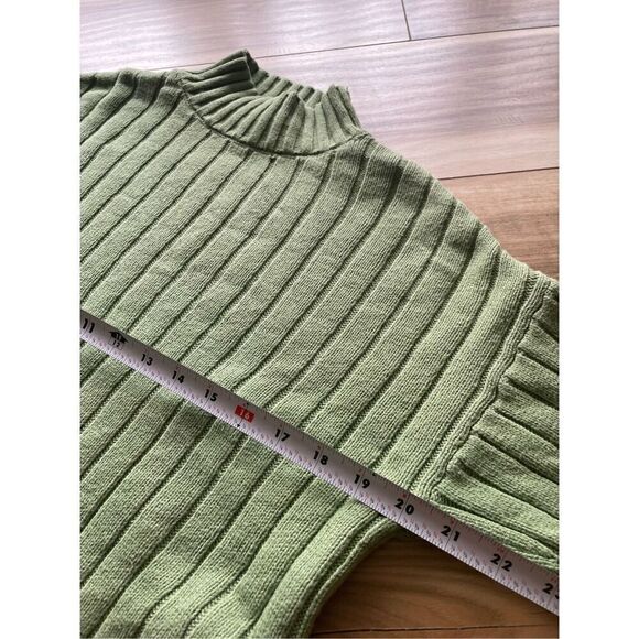Pacsun LA Hearts Sailing Mock Neck Cropped Ribbed Green Cotton Sweater XS - Picture 5 of 7